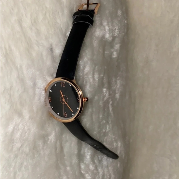Black leather rose gold ladies watch - Picture 4 of 16